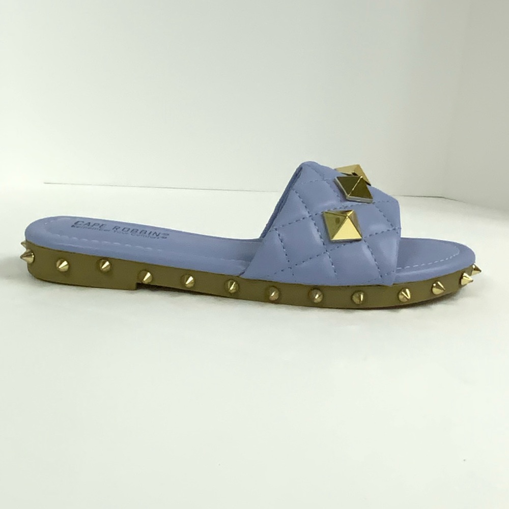 Cape Robbin Womens Wedge Slide Sandals Size 7 Purple Slip On Flip Flops